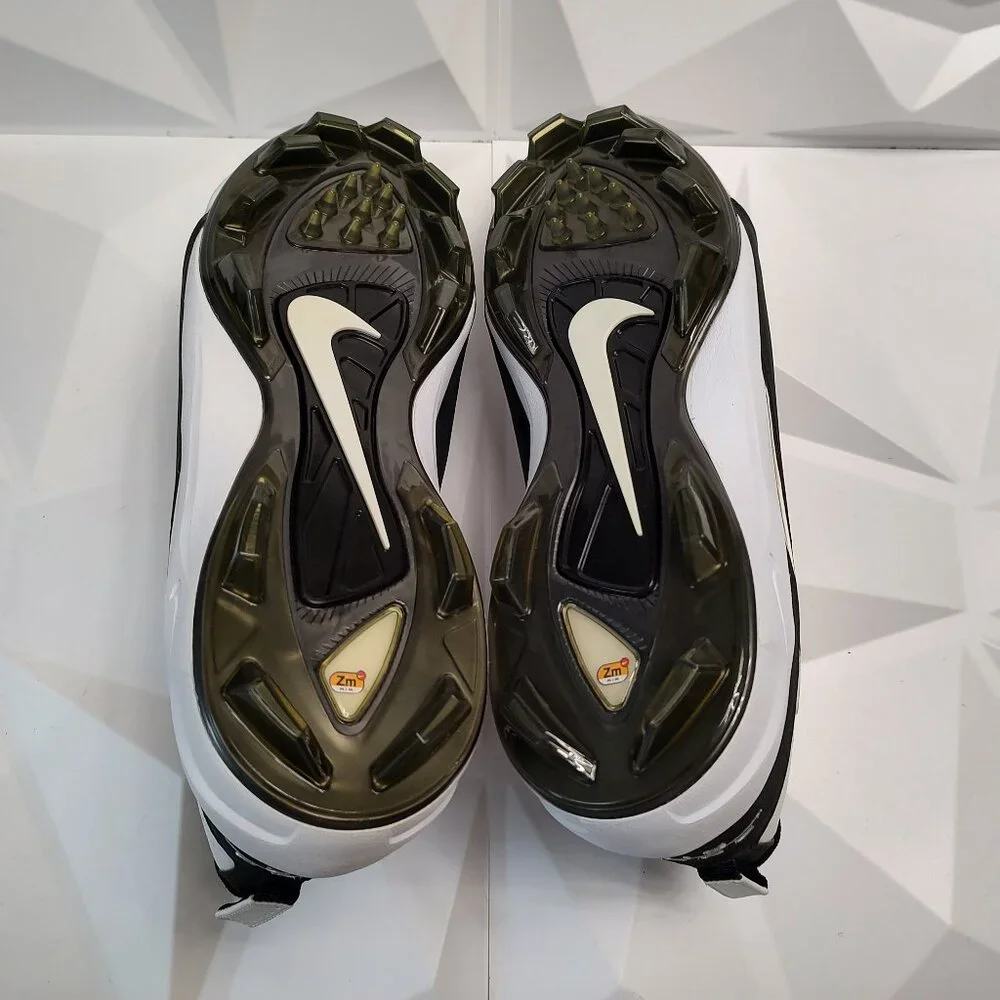 Nike Men's Football Cleats 18 White Black Shoe Lacrosse Air Zoom Boss Shark - Picture 5 of 10